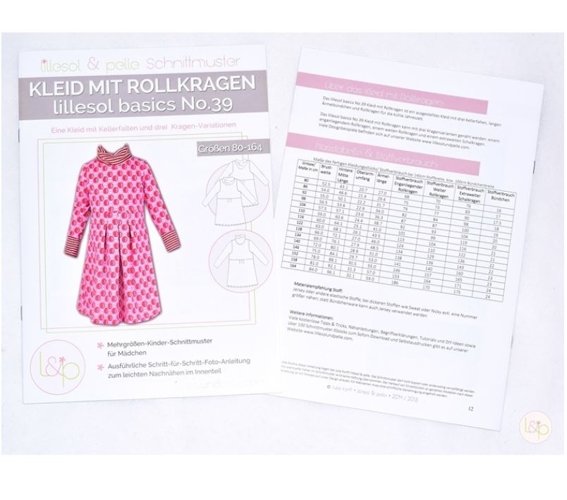 Lillesol & Pelle Papierschnittmuster Basic Kleid mit Rollkragen Gr. 80 - 164