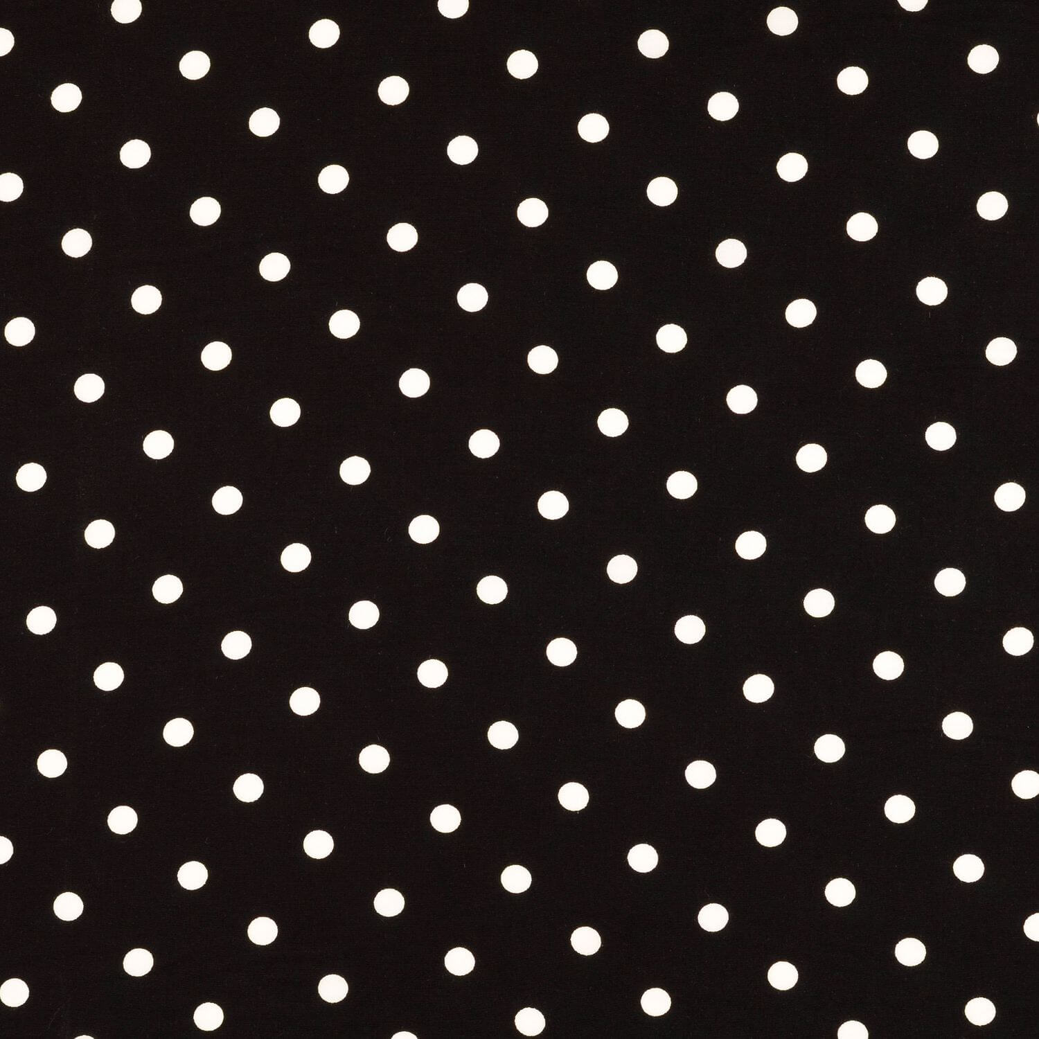 Viskose Popeline - Große Punkte Weiß auf Schwarz