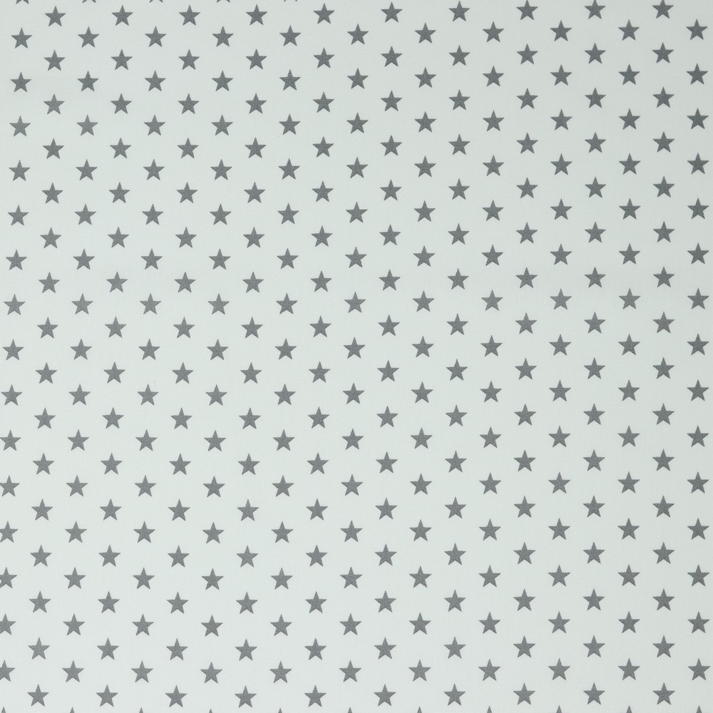 Baumwolle Standard Serie Sterne Mini Weiß-Grau 
