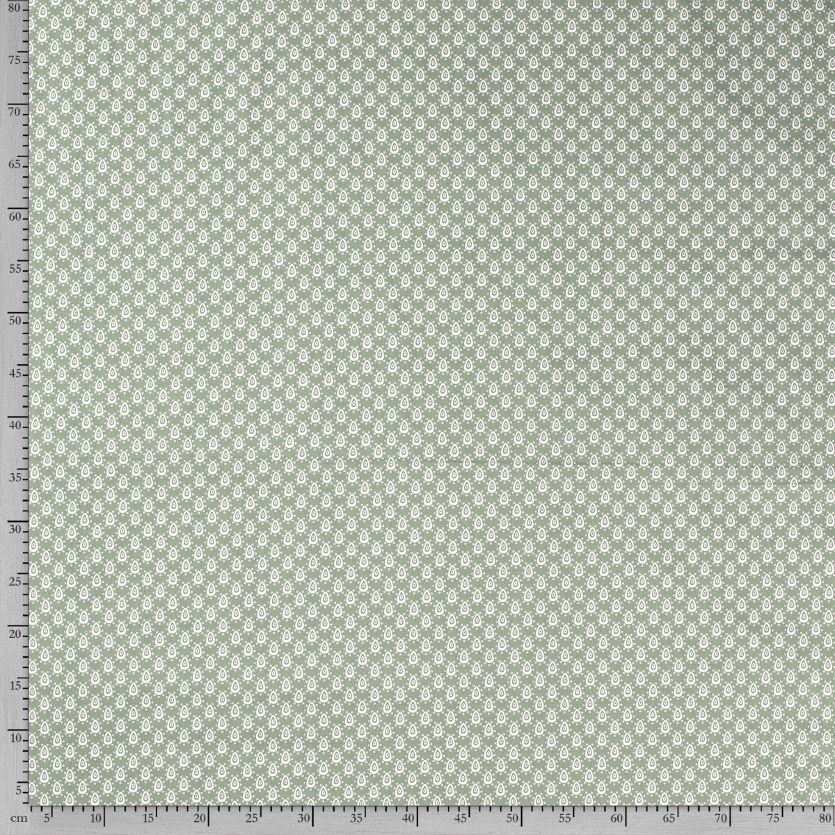 Baumwolle Ovale & Punkte auf Grün
