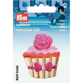 Prym Applikation "Cupcake" Beige/Rosa ADS RESTSTÜCK 2 Stück