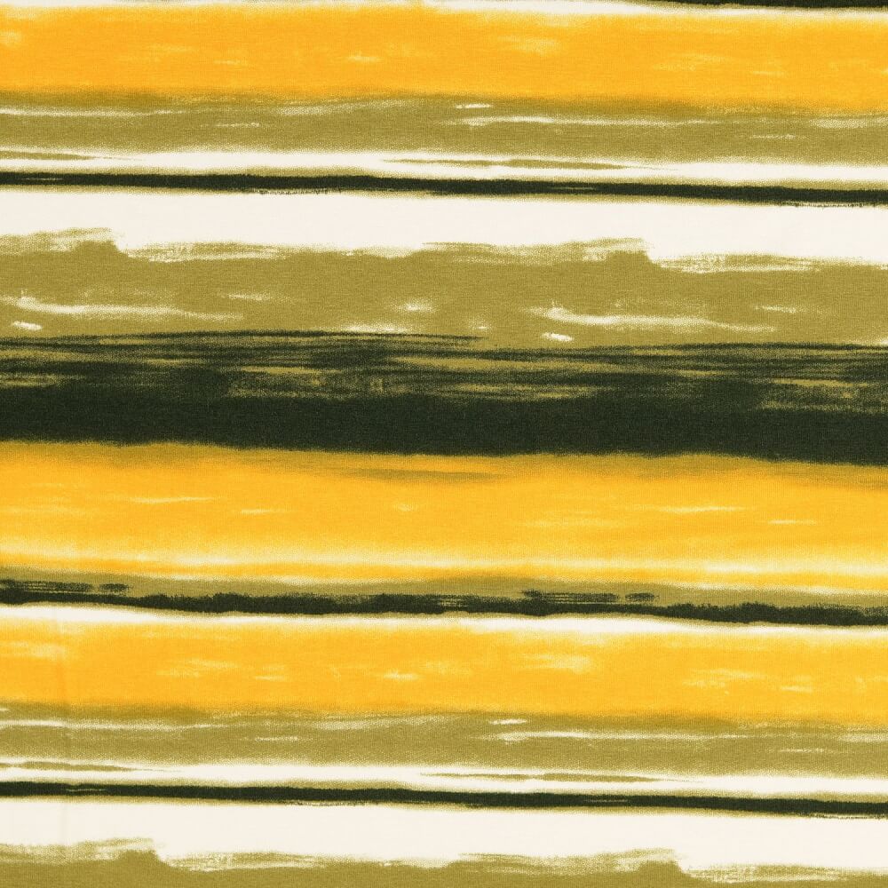 Viskosejersey - Aquarellstreifen Grün Gelb