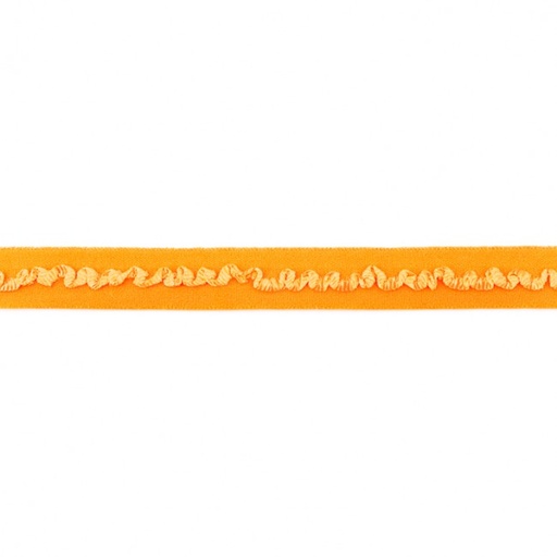 Elastisches Rüschen Einfassband Uni Orange
