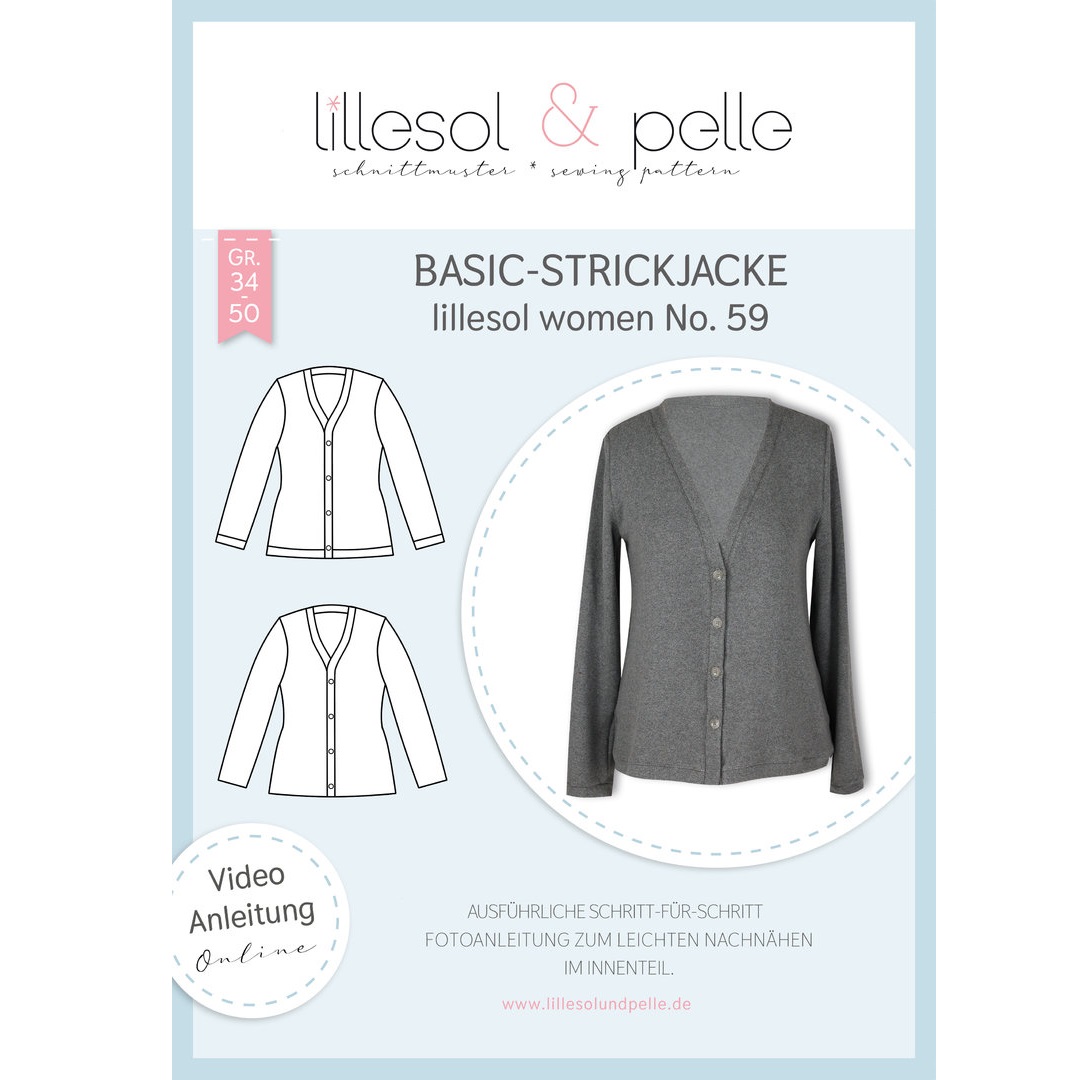 Lillesol & Pelle Papierschnittmuster Women Basic-Strickjacke Gr. 34-50