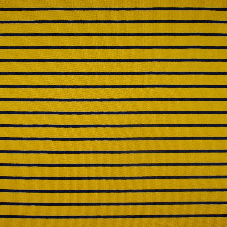 Sommersweat Yarn Dyed Streifen Gelb/Dunkelblau