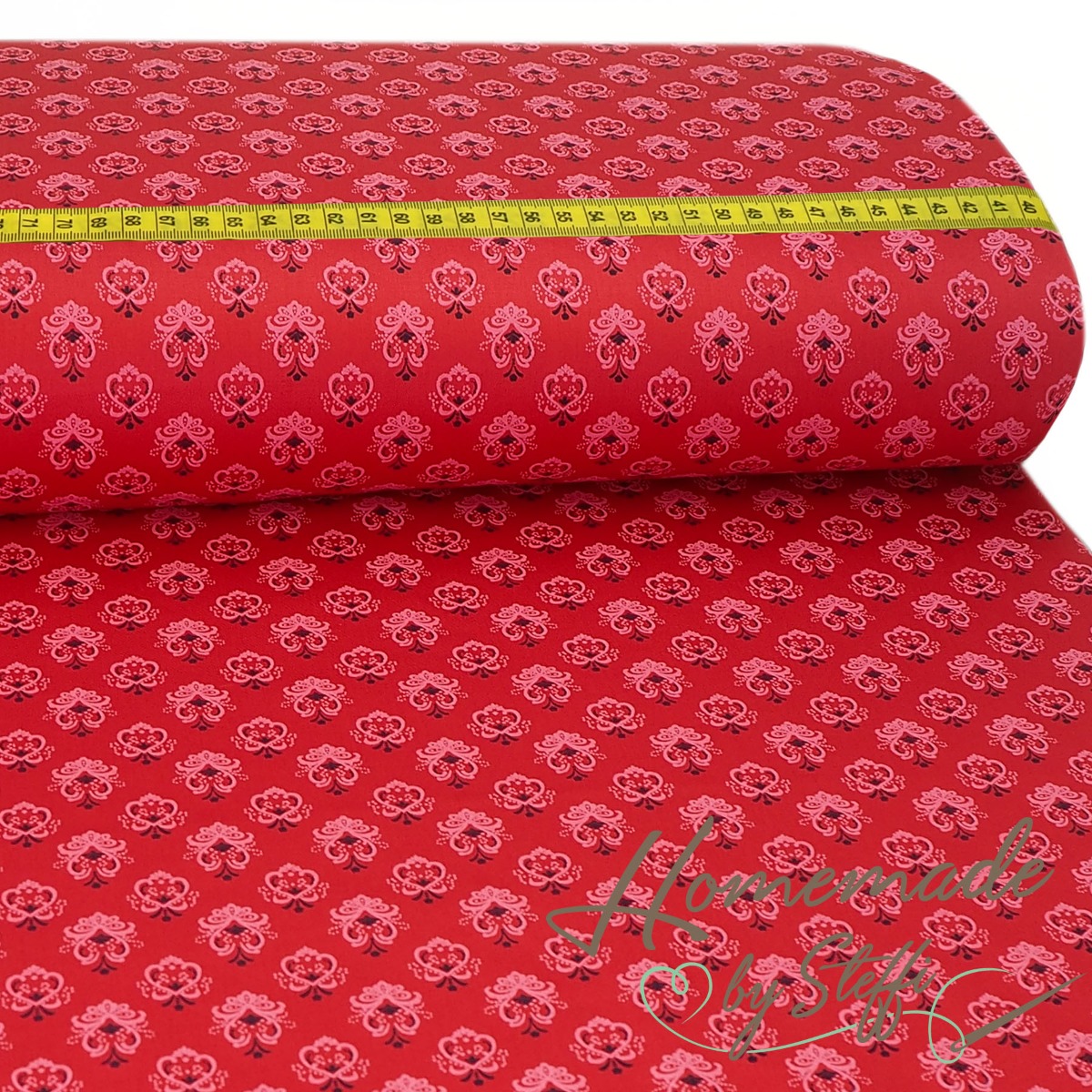 Trachtenstoff - Baumwollsatin Dirndl Design "Xenia" Rot