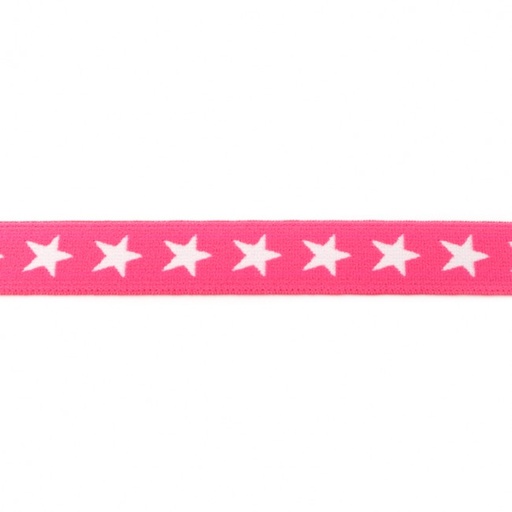 Gummiband Mini Sterne 2 cm Pink/Weiß