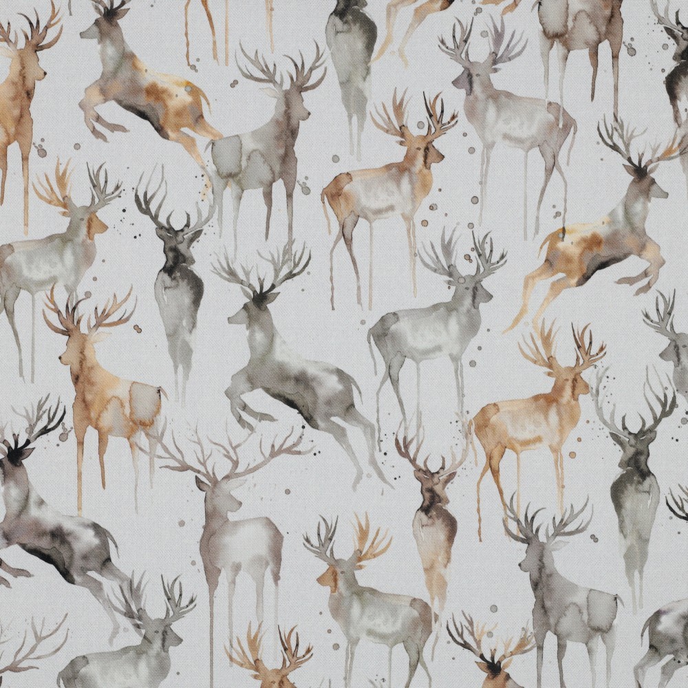 Canvas Watercolour Deers auf Creme Digital