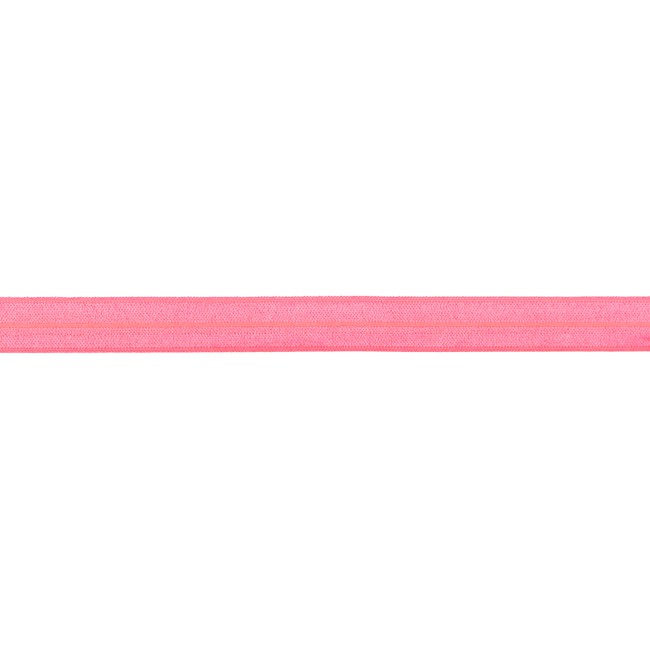Elastisches Glanz Einfassband Uni Neon Pink