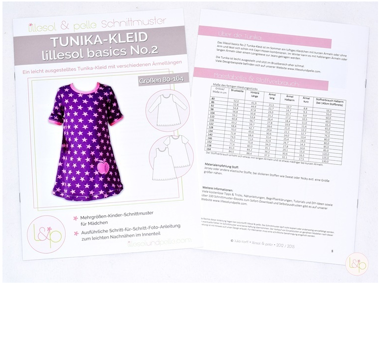 Lillesol & Pelle Papierschnittmuster Basic Tunika-Kleid Gr. 80 - 164