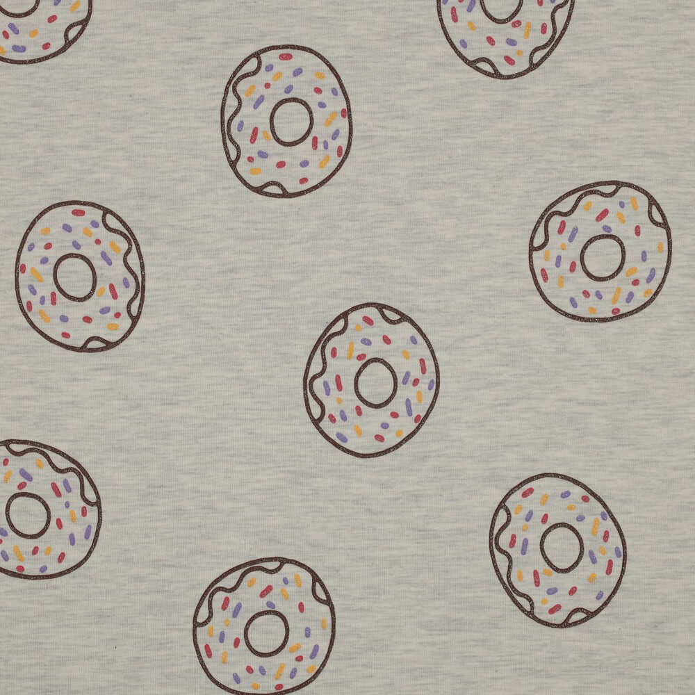 Jersey Melange Glitter Donuts auf Grau