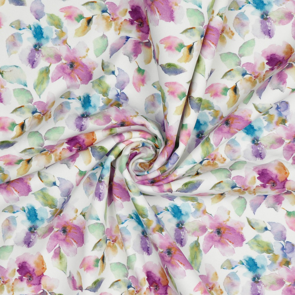 Softshell Watercolour Flowers auf Creme Digital