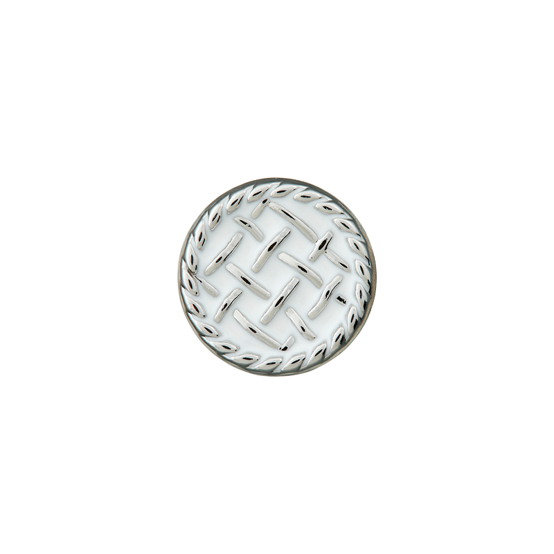 Union Knopf by Prym Metallknopf mit Öse 18 mm Gitterstruktur Weiß/Silber
