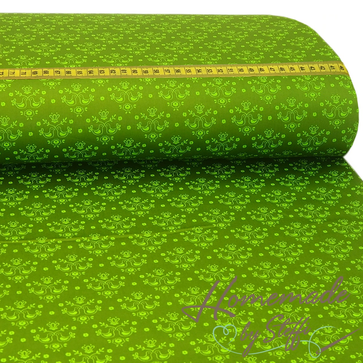 Trachtenstoff - Baumwollsatin Dirndl Design "Uschi" Grün
