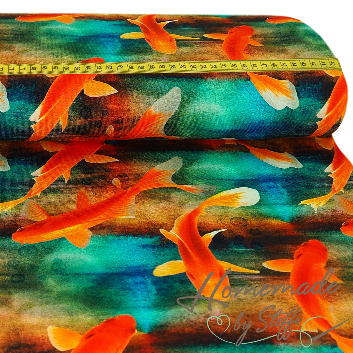 Jersey Goldfische auf Aquarell Farben Digital SALE