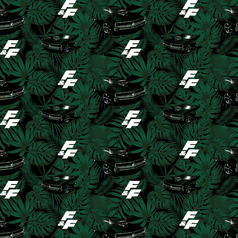 Jersey Fast & Furious Logo in Blätter Dunkelgrün Lizenz Digital