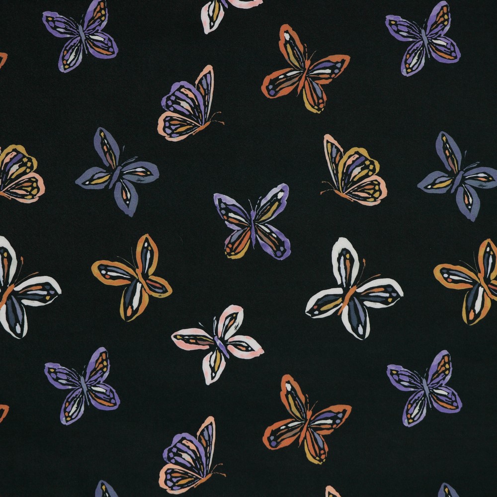 Softshell Wonderful Butterflies auf Schwarz Digital