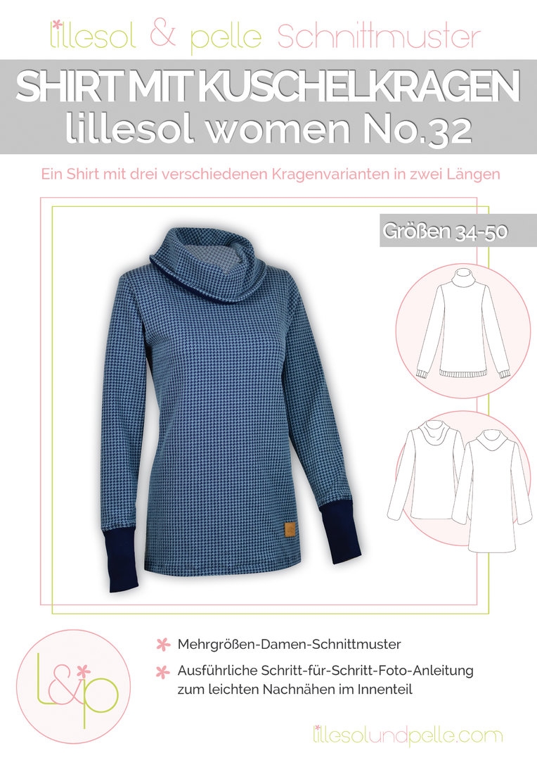Lillesol & Pelle Papierschnittmuster Women Shirt mit Kuschelkragen Gr. 34 - 50