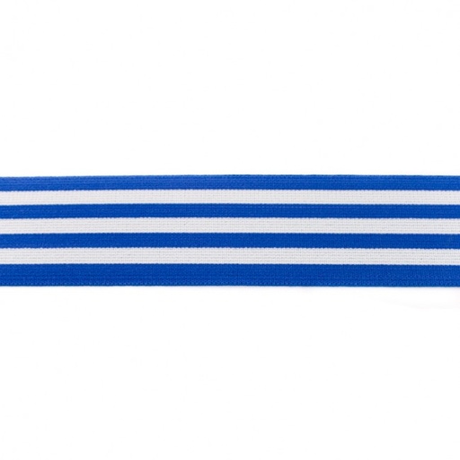 Gummiband Streifen 4 cm Royalblau/Weiß