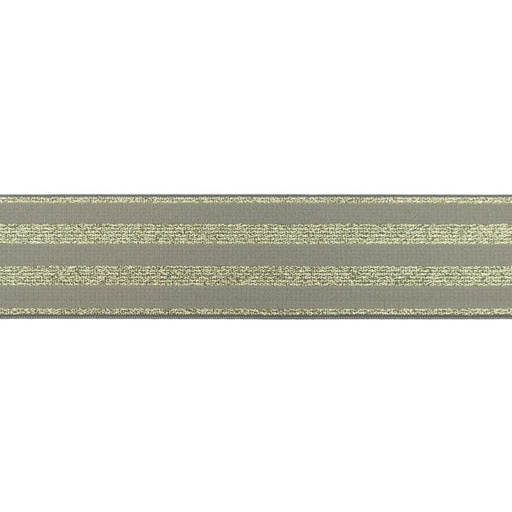 Gummiband Glitzer Streifen 4 cm Gold/Taupe