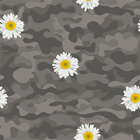 Baumwolle Flower Camouflage Taupe