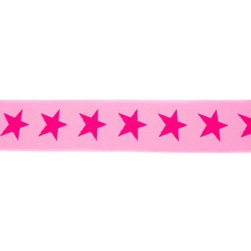Gummiband Sterne XL 4cm Rosa/Pink