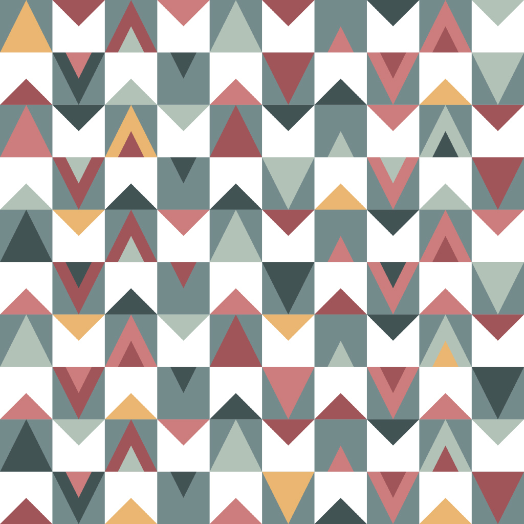 Jersey Retro Muster Dreiecke auf Weiß