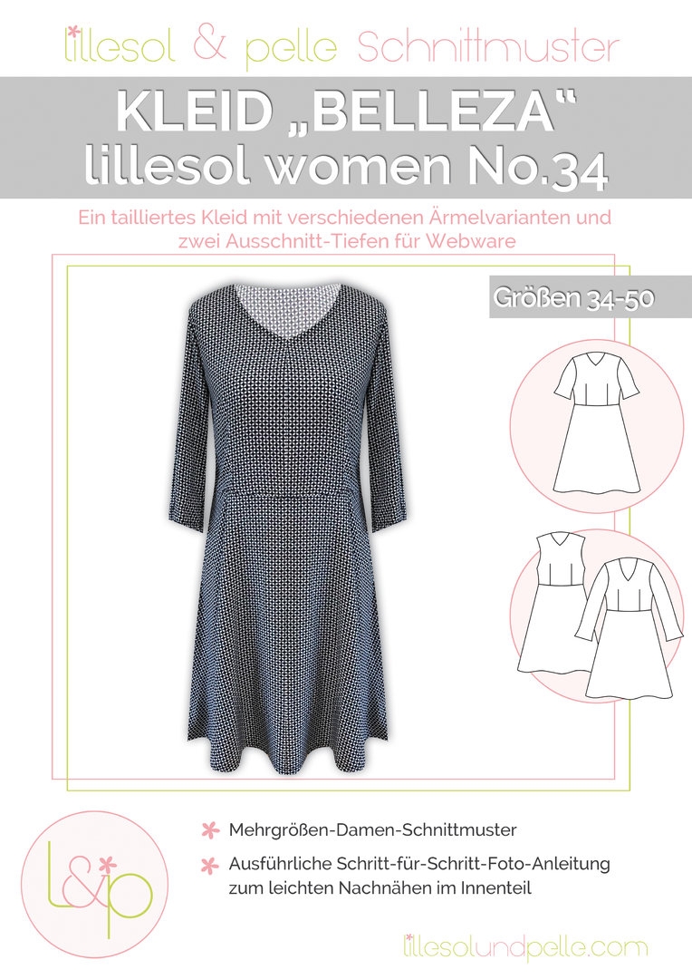 Lillesol & Pelle Papierschnittmuster Women Kleid Belleza Gr. 34 - 50