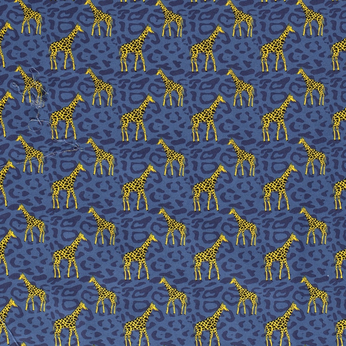 Baumwolle Giraffen auf Leoprint Rauchblau