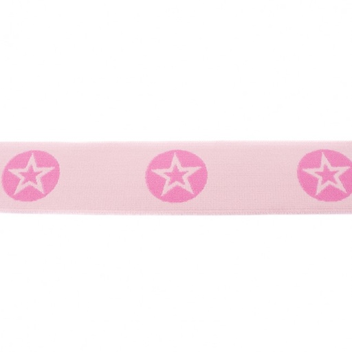 Gummiband XL Sterne im Kreis 4 cm Rosa/Pink