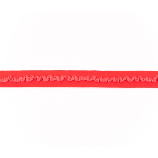 Elastisches Rüschen Einfassband Uni Rot