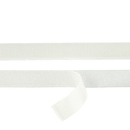 Klettband Uni 2,5 cm Weiß SELBSTKLEBEND 