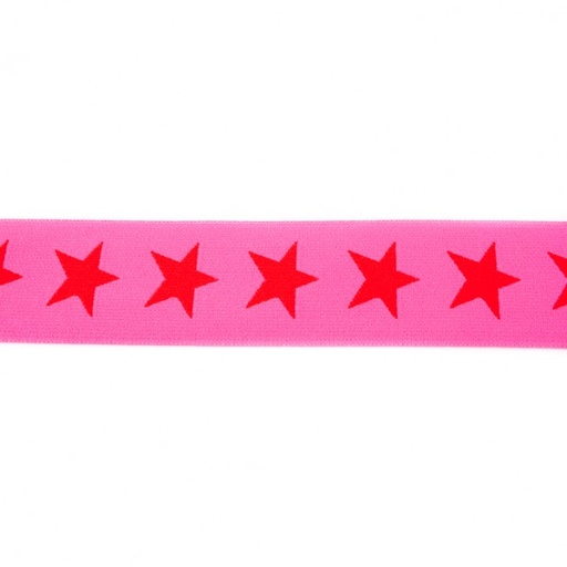 Gummiband Sterne XL 4cm Pink/Rot