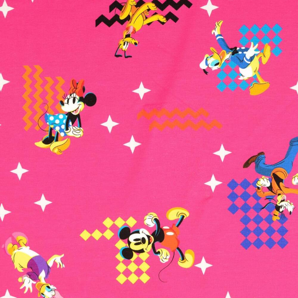 Jersey Digitaldruck-  Mickey Mouse and Friends auf Pink