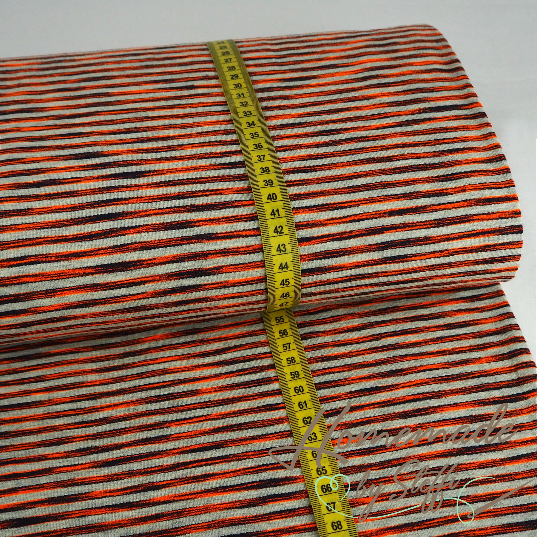 Jersey Stripe Neon Orange RESTSTÜCK 1.5 Meter