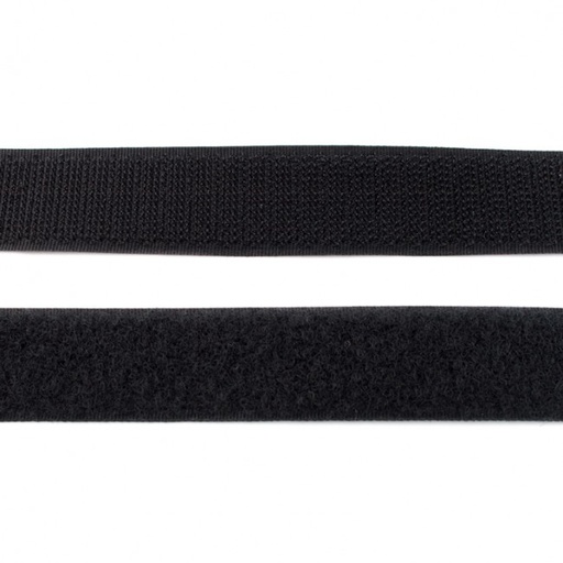 Klettband Uni 2,5 cm Schwarz