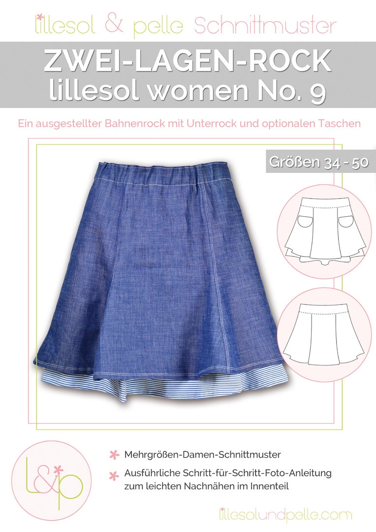 Lillesol & Pelle Papierschnittmuster Women Zwei-Lagen-Rock Gr. 34 - 50