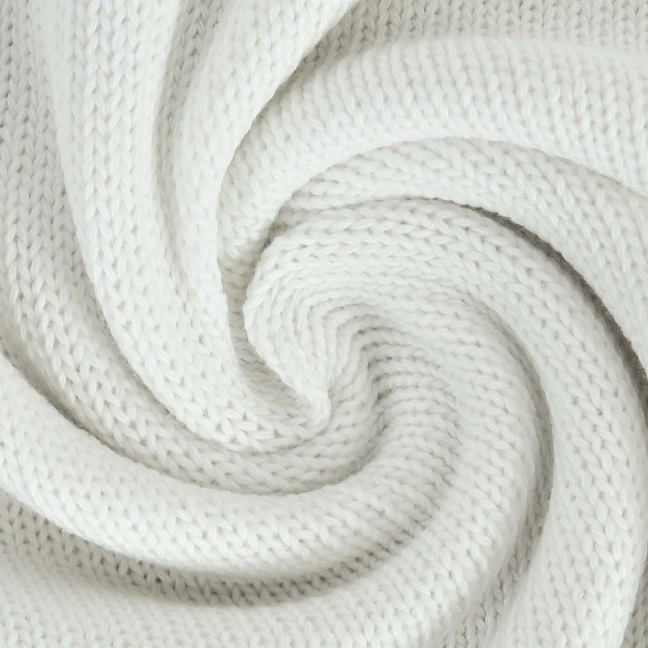 Strickstoff aus reiner Baumwolle Uni Weiß