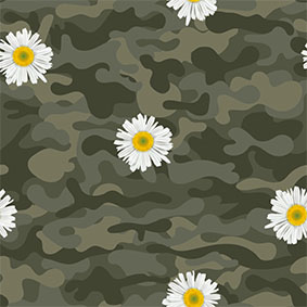 Baumwolle Flower Camouflage Grün