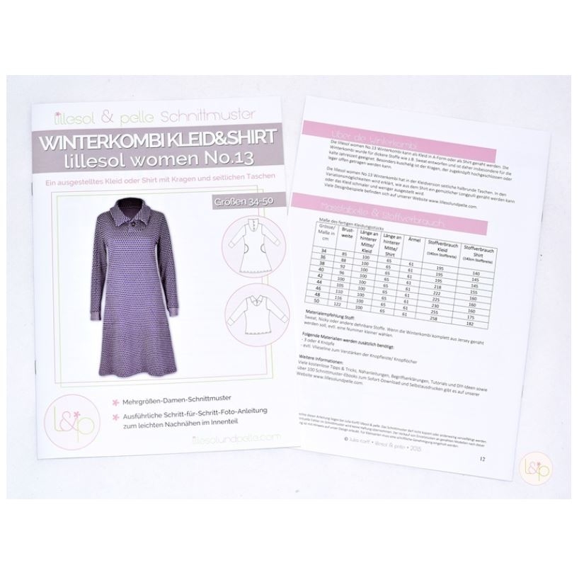 Lillesol & Pelle Papierschnittmuster Women Winterkombi Kleid & Shirt Gr. 34 - 50