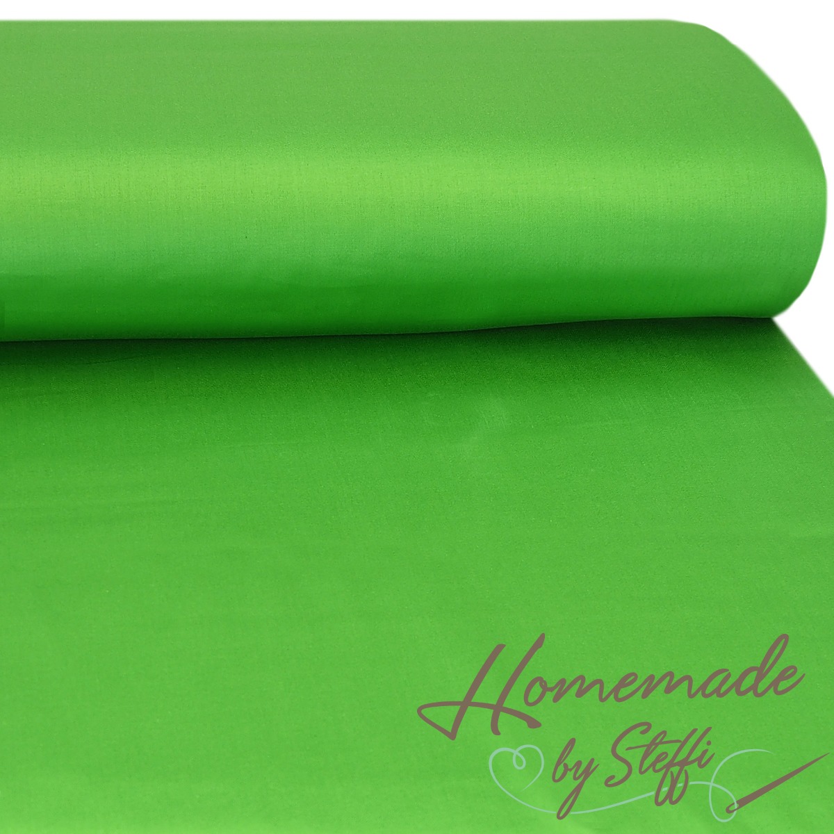 Trachtenstoff - Baumwollsatin Dirndl Uni Grasgrün