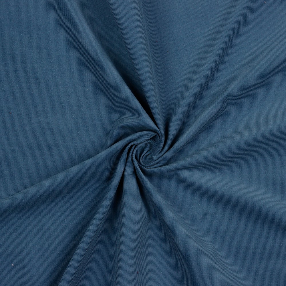 Feincord Uni Jeansblau